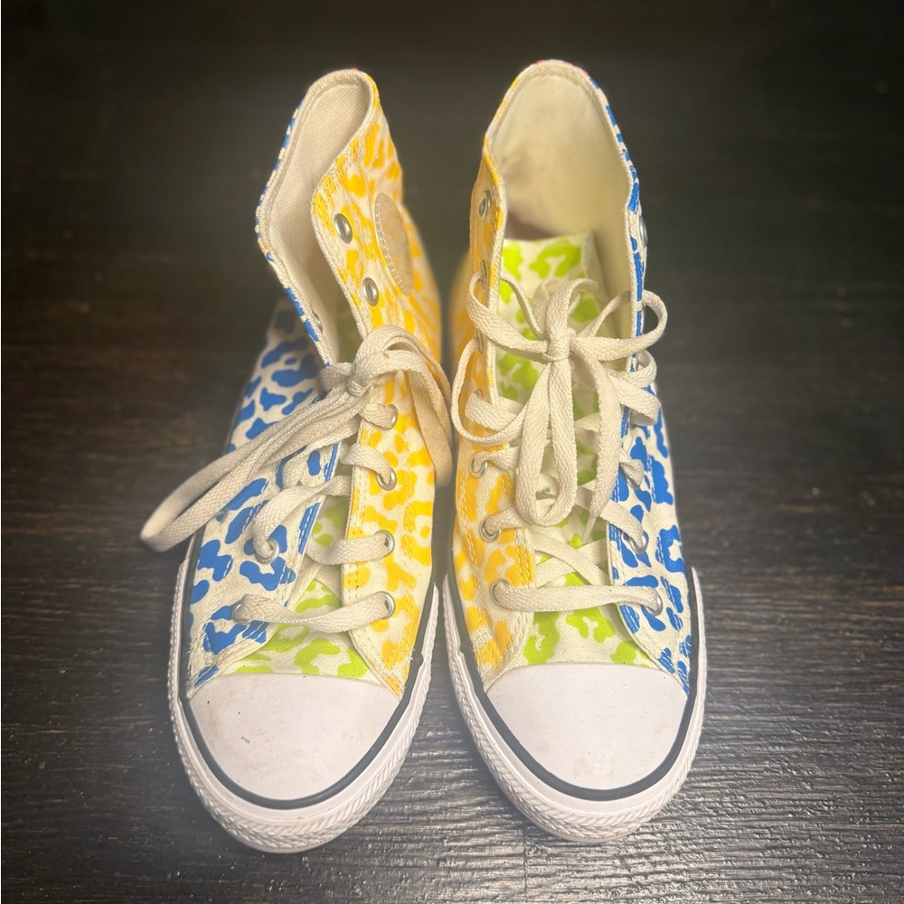 Converse Chuck Taylor All Star High Top Multi Color Leopard Print 672089F Mens 6
